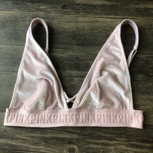 EUC pink velvet bralette